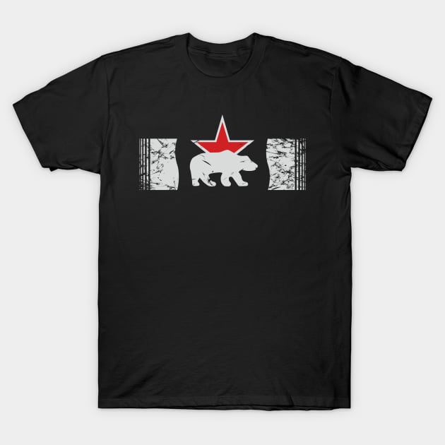 White bear on the background of a red star Bear identification badge of the 7th Separate Guards Heavy Tank Brigade T-Shirt by FAawRay